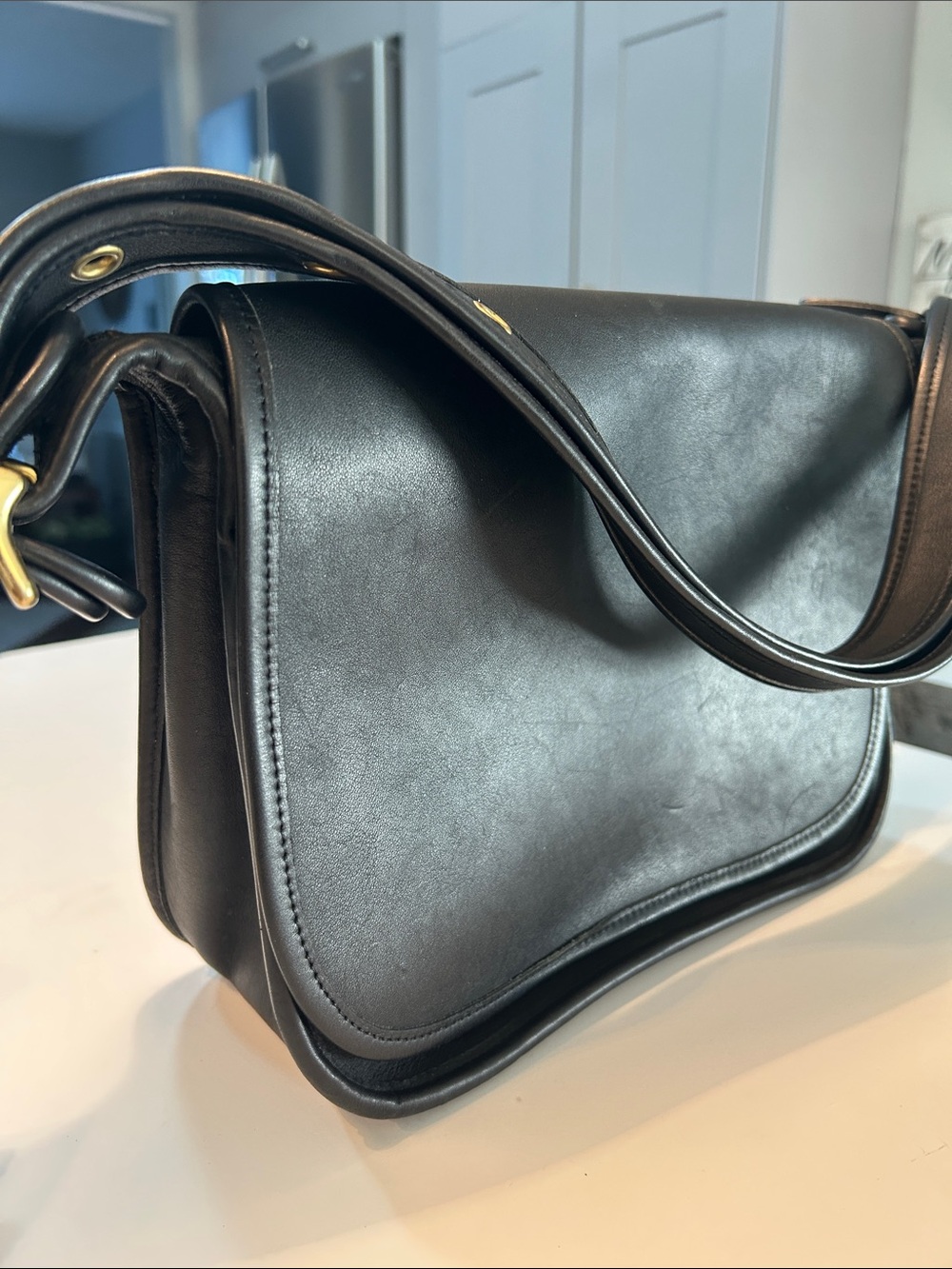 Vintage Coach Patricia's Legacy Bag (Style No. 9951).Black glove tanned leather